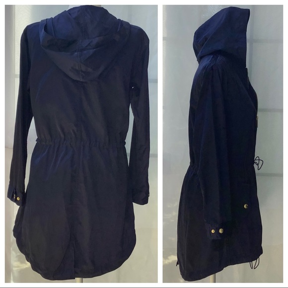 Michael Kors Blue Lightweight Zip Up Anorak Hi Low Hooded Jacket, XS - Picture 7 of 9